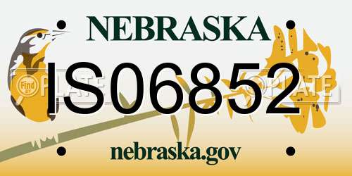 IS06852 Nebraska License Plate