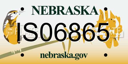 IS06865 Nebraska License Plate
