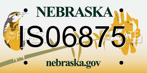 IS06875 Nebraska License Plate