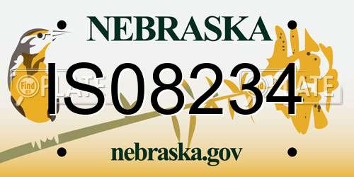 IS08234 Nebraska License Plate