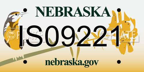 IS09221 Nebraska License Plate