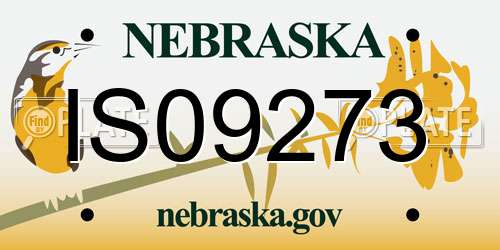 IS09273 Nebraska License Plate