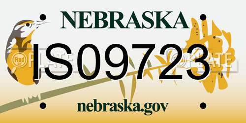 IS09723 Nebraska License Plate