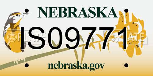 IS09771 Nebraska License Plate