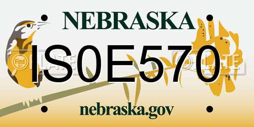 IS0E570 Nebraska License Plate