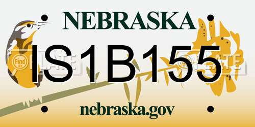 IS1B155 Nebraska License Plate