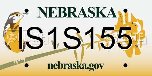 IS1S155 Nebraska License Plate