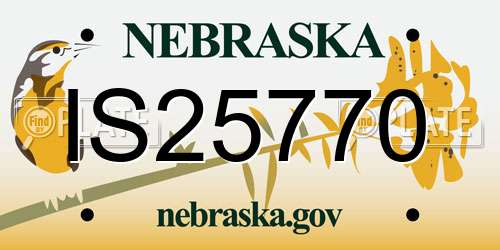 IS25770 Nebraska License Plate