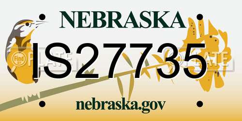 IS27735 Nebraska License Plate