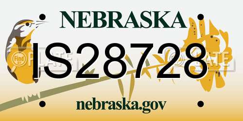 IS28728 Nebraska License Plate