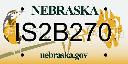 IS2B270 Nebraska License Plate