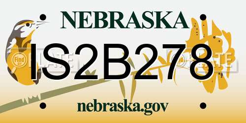 IS2B278 Nebraska License Plate