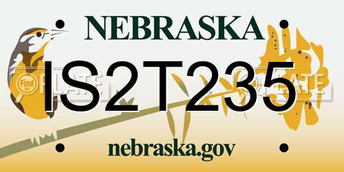 IS2T235 Nebraska License Plate
