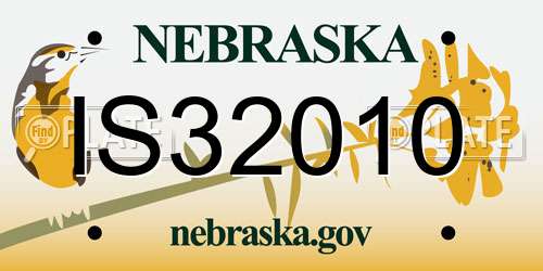 IS32010 Nebraska License Plate