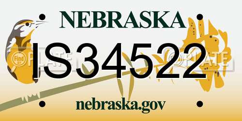 IS34522 Nebraska License Plate