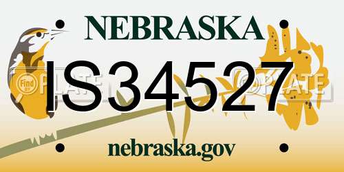 IS34527 Nebraska License Plate