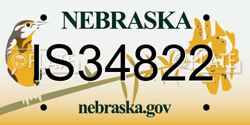 IS34822 Nebraska License Plate