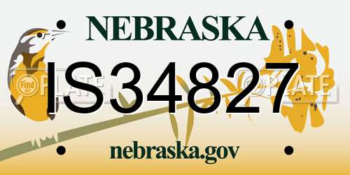 IS34827 Nebraska License Plate