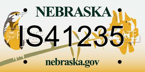 IS41235 Nebraska License Plate