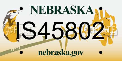 IS45802 Nebraska License Plate