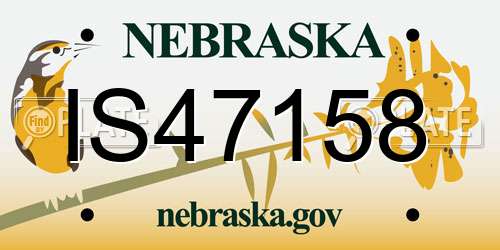 IS47158 Nebraska License Plate