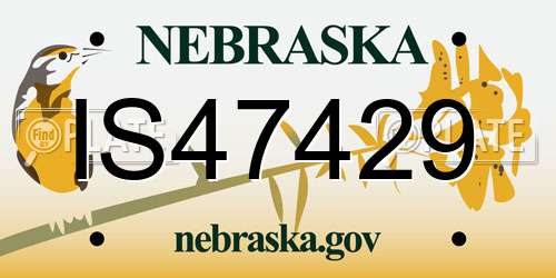 IS47429 Nebraska License Plate