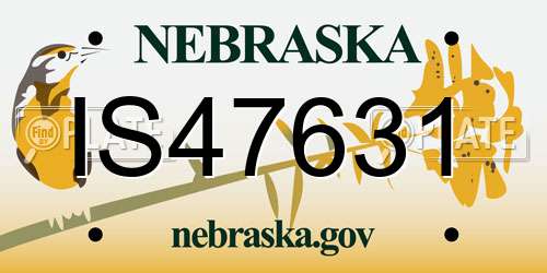 IS47631 Nebraska License Plate