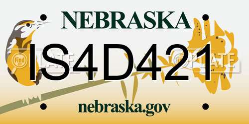 IS4D421 Nebraska License Plate