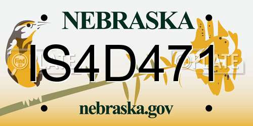 IS4D471 Nebraska License Plate