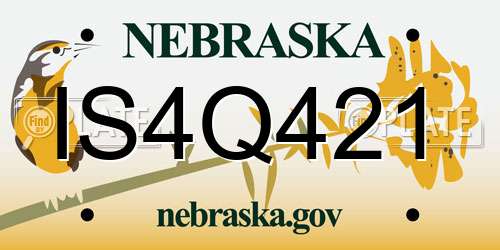 IS4Q421 Nebraska License Plate