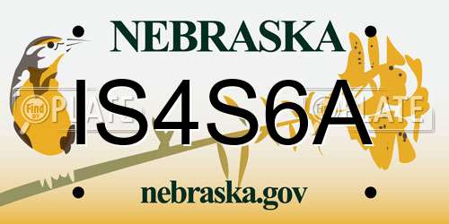 IS4S6A Nebraska License Plate