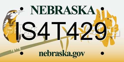 IS4T429 Nebraska License Plate