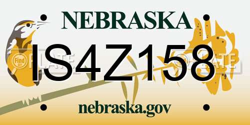 IS4Z158 Nebraska License Plate