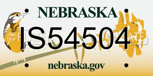 IS54504 Nebraska License Plate