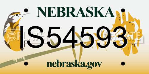 IS54593 Nebraska License Plate