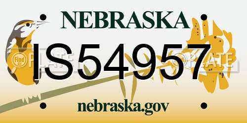 IS54957 Nebraska License Plate