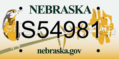 IS54981 Nebraska License Plate