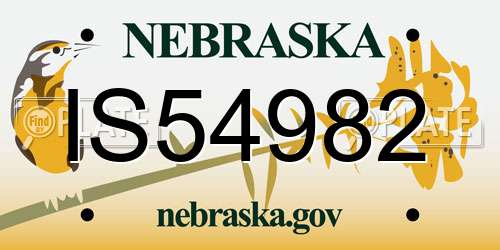 IS54982 Nebraska License Plate