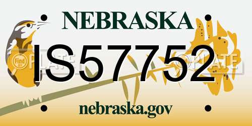 IS57752 Nebraska License Plate
