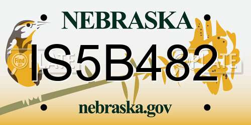 IS5B482 Nebraska License Plate