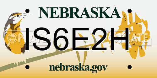 IS6E2H Nebraska License Plate