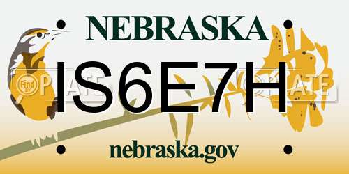 IS6E7H Nebraska License Plate