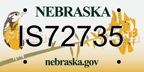 IS72735 Nebraska License Plate