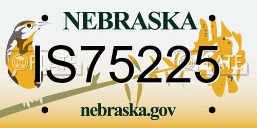 IS75225 Nebraska License Plate