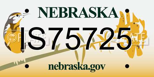 IS75725 Nebraska License Plate