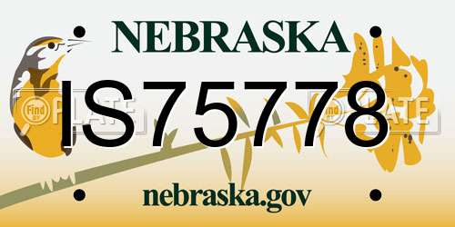 IS75778 Nebraska License Plate