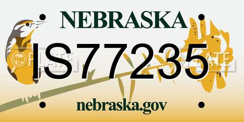 IS77235 Nebraska License Plate