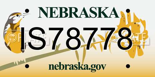 IS78778 Nebraska License Plate