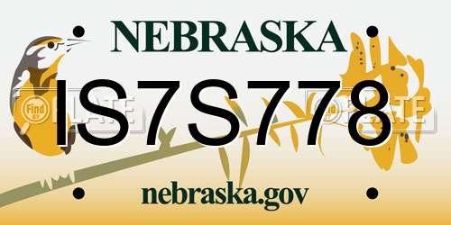 IS7S778 Nebraska License Plate