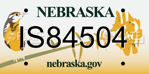 IS84504 Nebraska License Plate